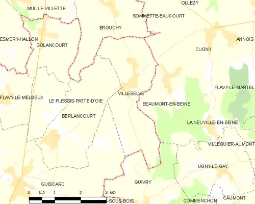 Detailkaart van de gemeente