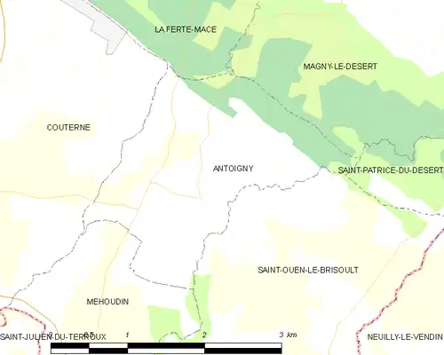 Detailkaart van de gemeente