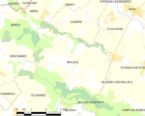 Detailkaart van de gemeente