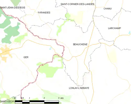 Detailkaart van de gemeente