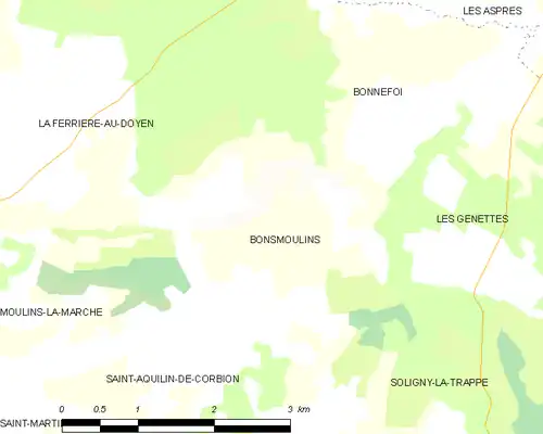 Detailkaart van de gemeente