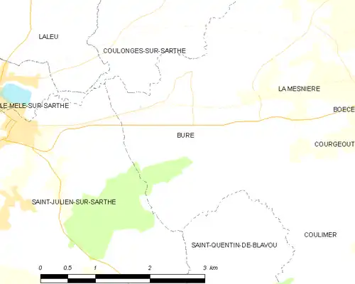 Detailkaart van de gemeente