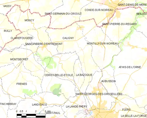 Detailkaart van de gemeente