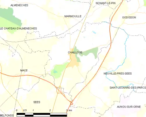 Detailkaart van de gemeente