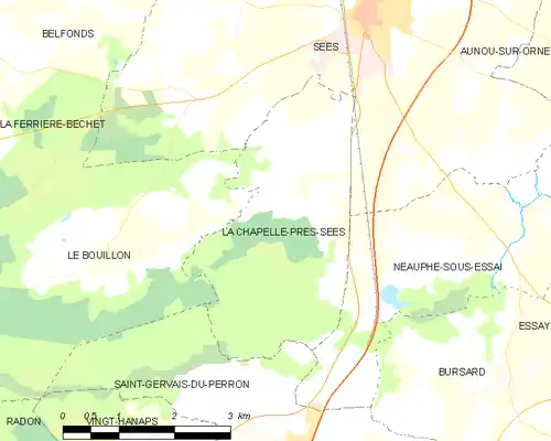 Detailkaart van de gemeente