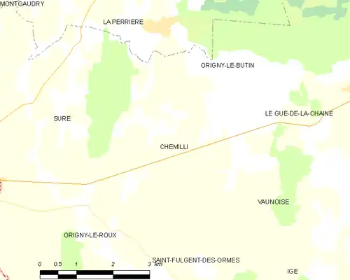 Detailkaart van de gemeente