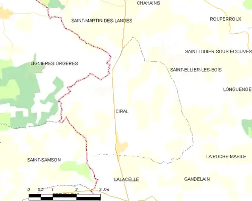 Detailkaart van de gemeente