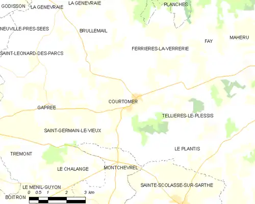 Detailkaart van de gemeente