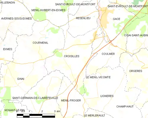 Detailkaart van de gemeente