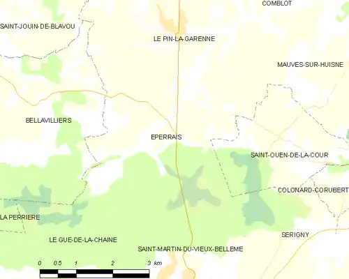 Detailkaart van de gemeente