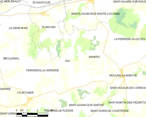 Detailkaart van de gemeente
