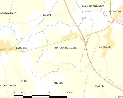 Detailkaart van de gemeente