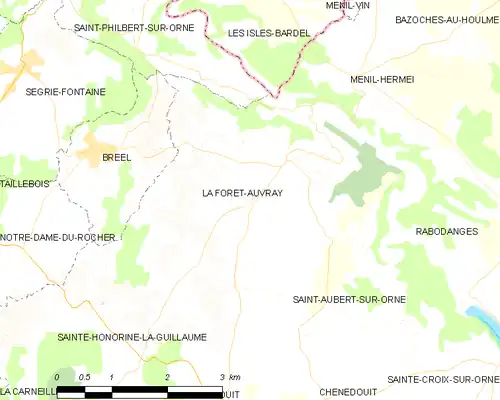 Detailkaart van de gemeente