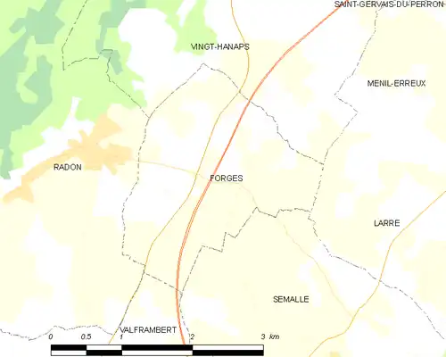 Detailkaart van de gemeente