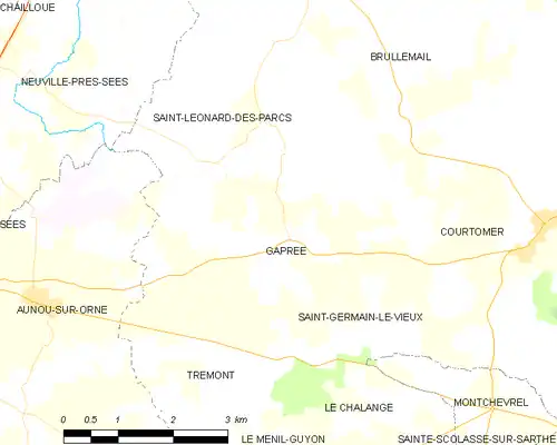 Detailkaart van de gemeente