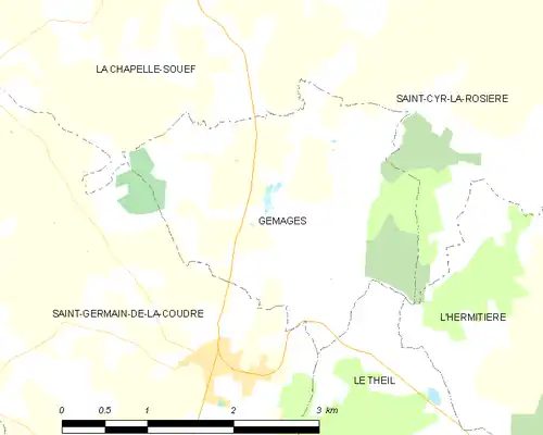 Detailkaart van de gemeente