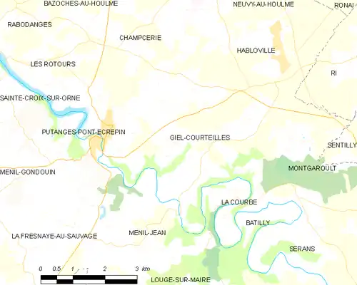 Detailkaart van de gemeente