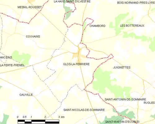 Detailkaart van de gemeente