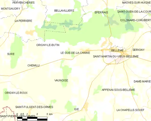 Detailkaart van de gemeente