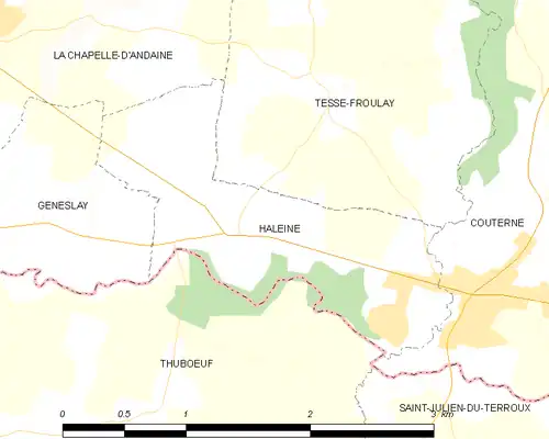 Detailkaart van de gemeente
