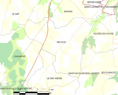 Detailkaart van de gemeente