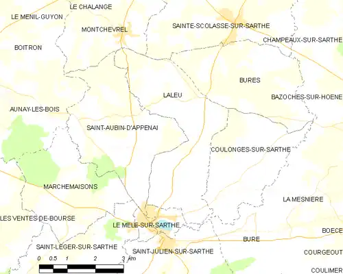 Detailkaart van de gemeente