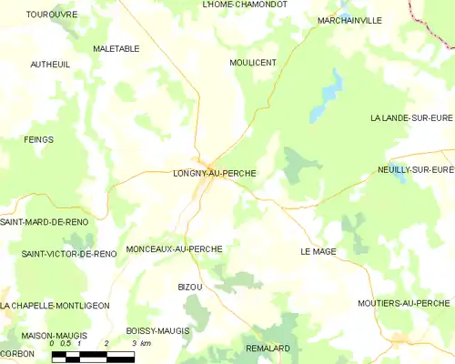 Detailkaart van de gemeente