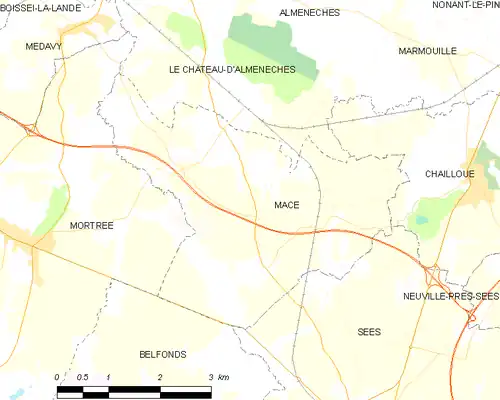 Detailkaart van de gemeente