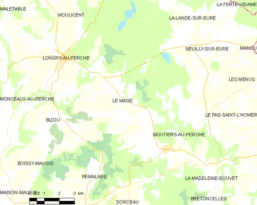 Detailkaart van de gemeente