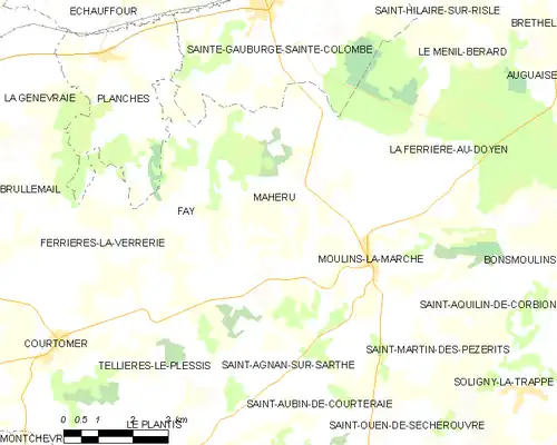 Detailkaart van de gemeente