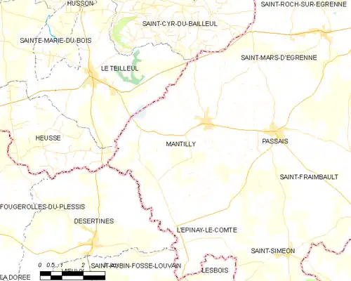 Detailkaart van de gemeente