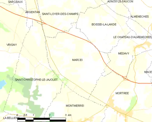 Detailkaart van de gemeente