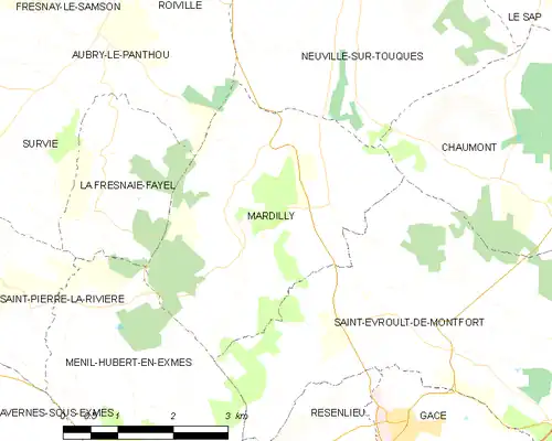 Detailkaart van de gemeente