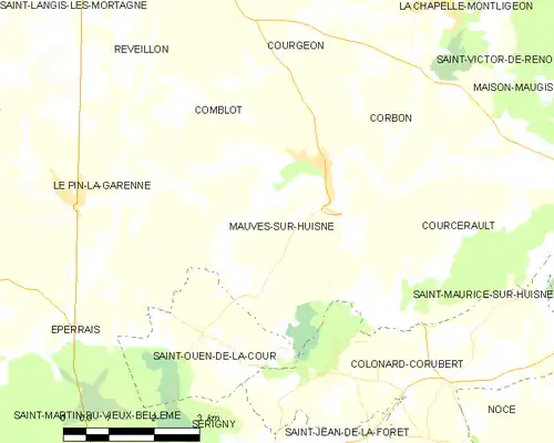 Detailkaart van de gemeente