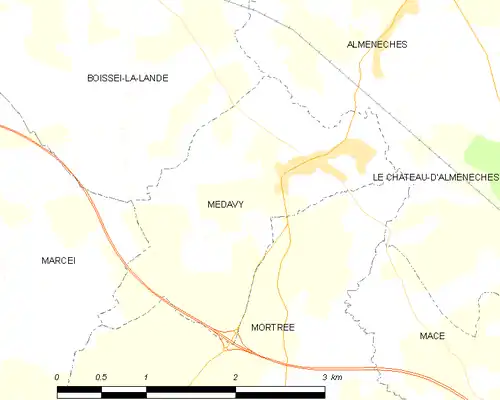 Detailkaart van de gemeente