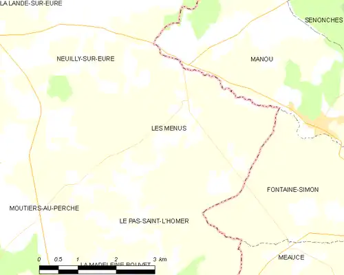 Detailkaart van de gemeente