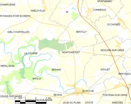 Detailkaart van de gemeente