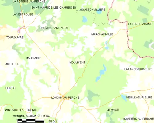 Detailkaart van de gemeente