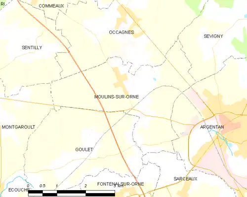 Detailkaart van de gemeente