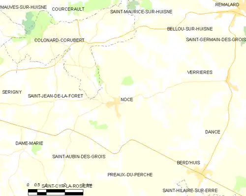 Detailkaart van de gemeente