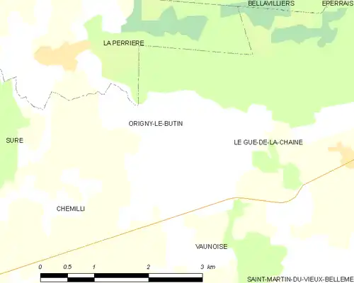 Detailkaart van de gemeente