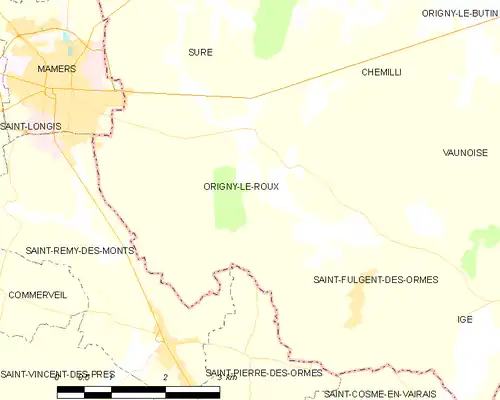 Detailkaart van de gemeente