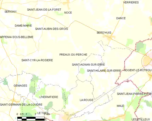 Detailkaart van de gemeente