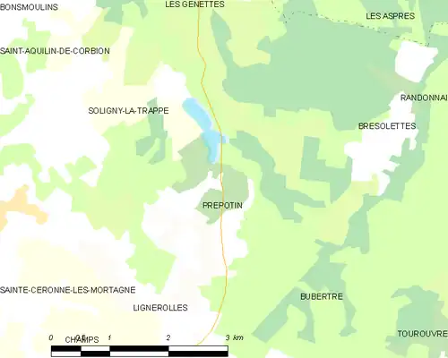 Detailkaart van de gemeente