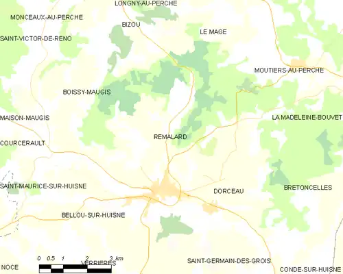 Detailkaart van de gemeente