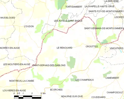 Detailkaart van de gemeente