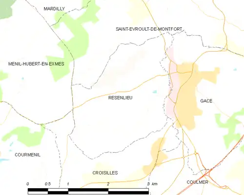 Detailkaart van de gemeente