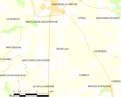 Detailkaart van de gemeente