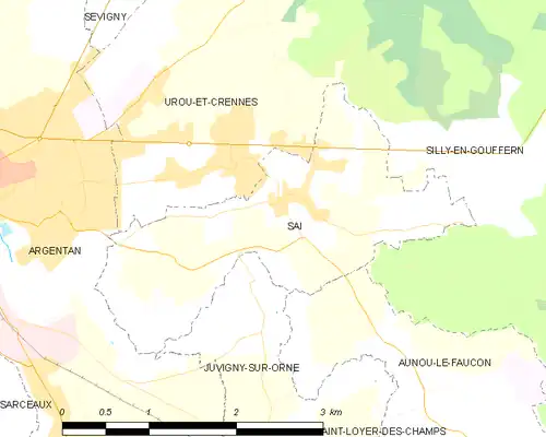 Detailkaart van de gemeente