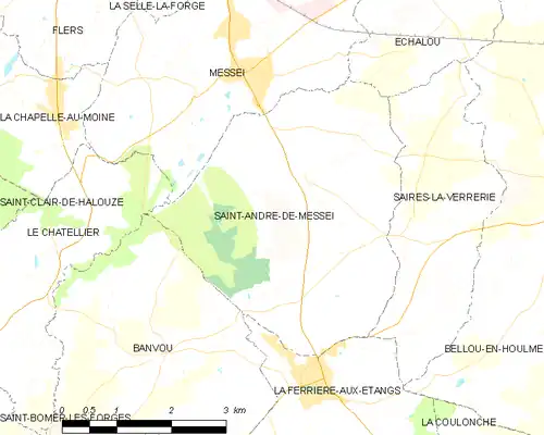 Detailkaart van de gemeente